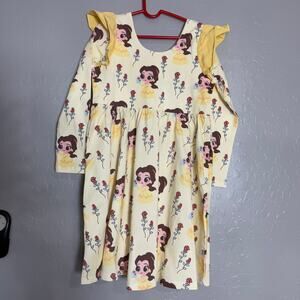 MONICA + ANDY x disney let's dance ruffle long sleeve organic cotton dress, 10yr